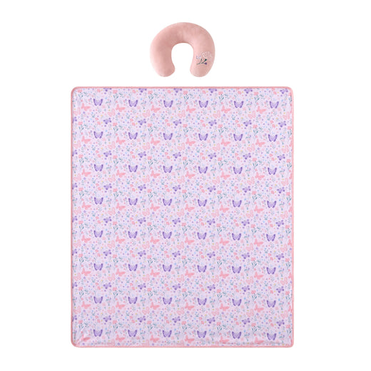 Little Nest Butterfly Toddler Neck Pillow and Blanket Set, 2-Piece
