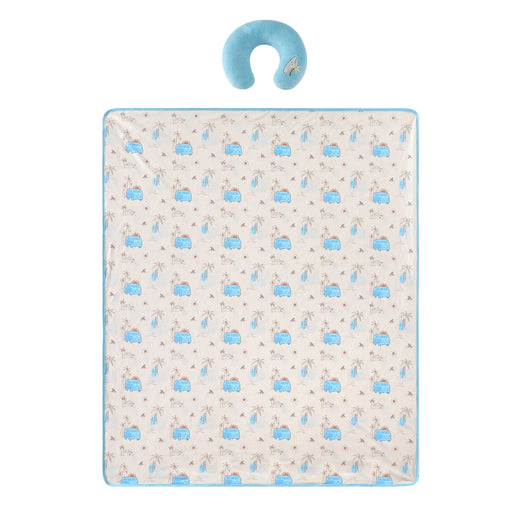Little Nest Coastal Toddler Neck Pillow and Blanket Set, 2-Piece
