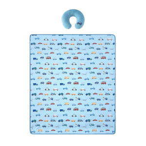 Little Nest Cars Toddler Neck Pillow and Blanket Set, 2-Piece