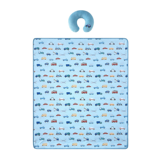 Little Nest Cars Toddler Neck Pillow and Blanket Set, 2-Piece