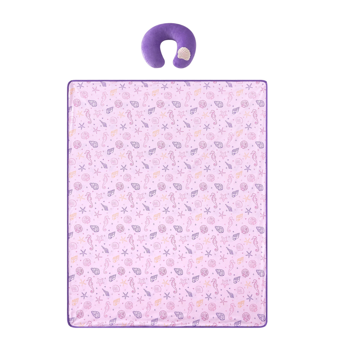 Little Nest Shell Toddler Neck Pillow and Blanket Set, 2-Piece