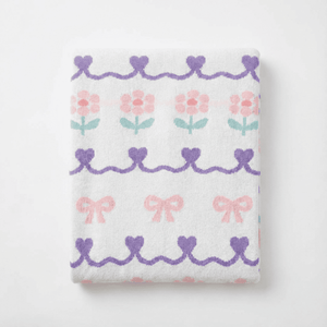 Little Nest Floral Bow Heart Blanket, 30 x 40 in