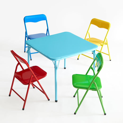 Little Nest 5-Piece Blue Table and Chair Set